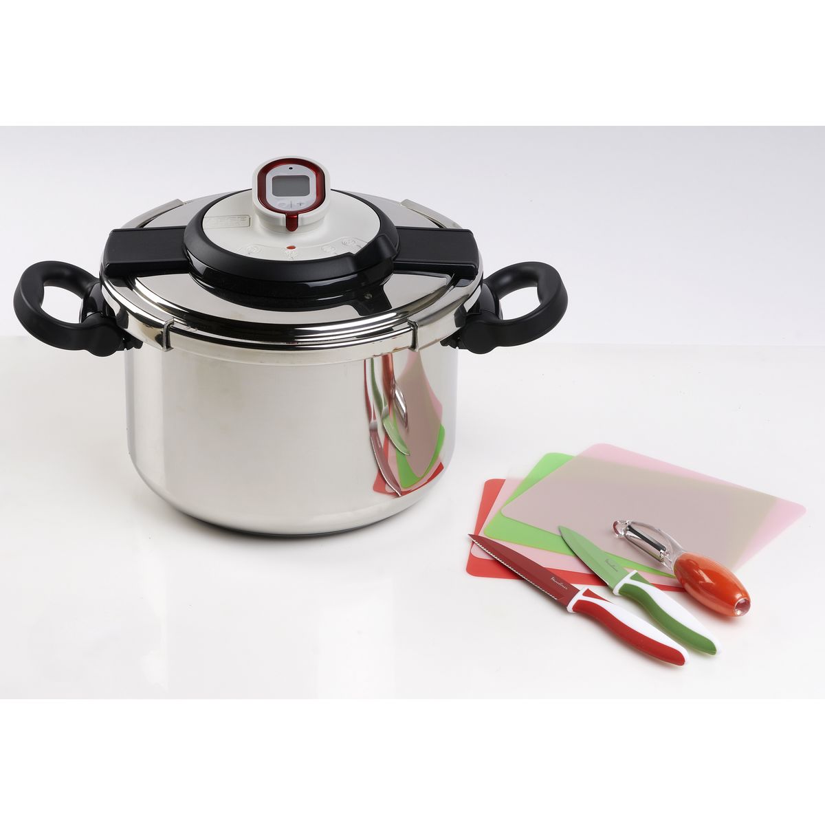 TEFAL Autocuiseur SEB Clipso Chrono 8L induction+set préparation pas cher 