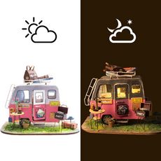 Robotime Kit de voiture miniature de bricolage Happy Camper