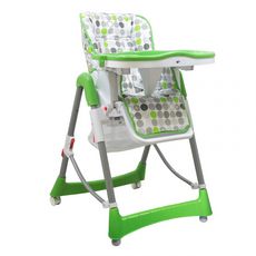 Chaise haute bébé pliable réglable hauteur dossier tablette (Vert)