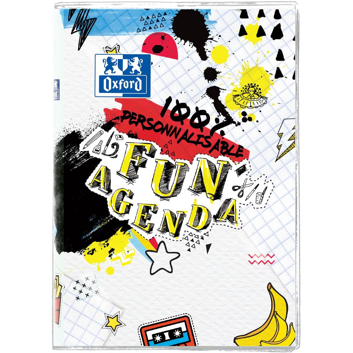 OXFORD Agenda scolaire journalier 12x18cm 100% personnalisable Fun