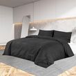 VIDAXL Ensemble de housse de couette Noir 225x220 cm Microfibre legere
