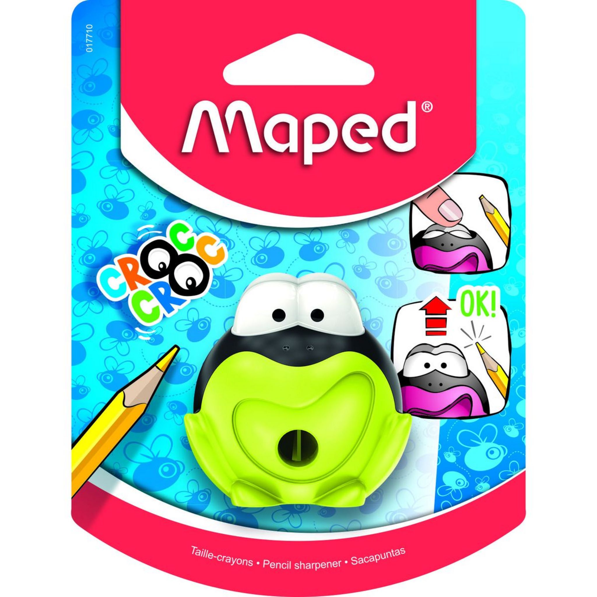 MAPED Taille-crayon 2 trous avec réservoir Croc Croc vert pas cher 