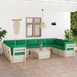Salon de jardin palette 10 pcs avec coussins Epicea impregne