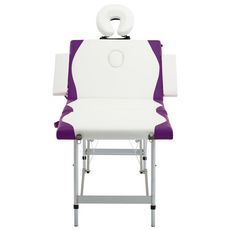 Table de massage pliable 4 zones Aluminium Blanc et violet