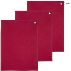 Lot de 3 torchons avec œillet GARDEN - 50x70 cm (Rouge rubis)