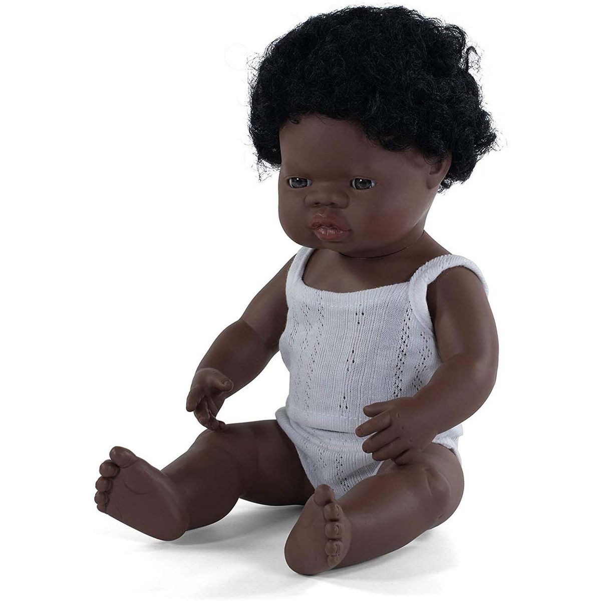 Miniland Poupée bébé garçon, 38 cm, Africain Miniland
