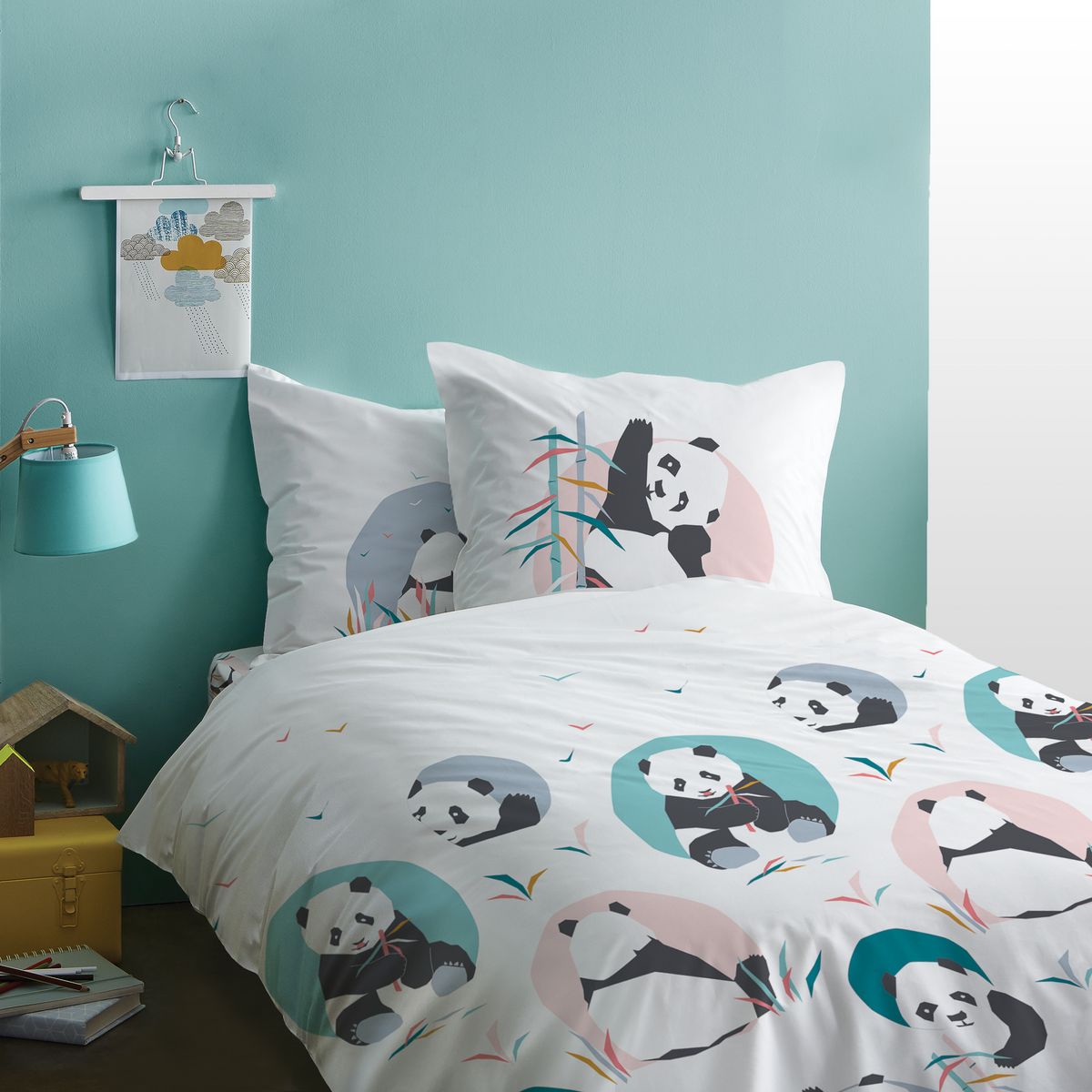 Lot de 2 draps housse Next2Me imprimé panda