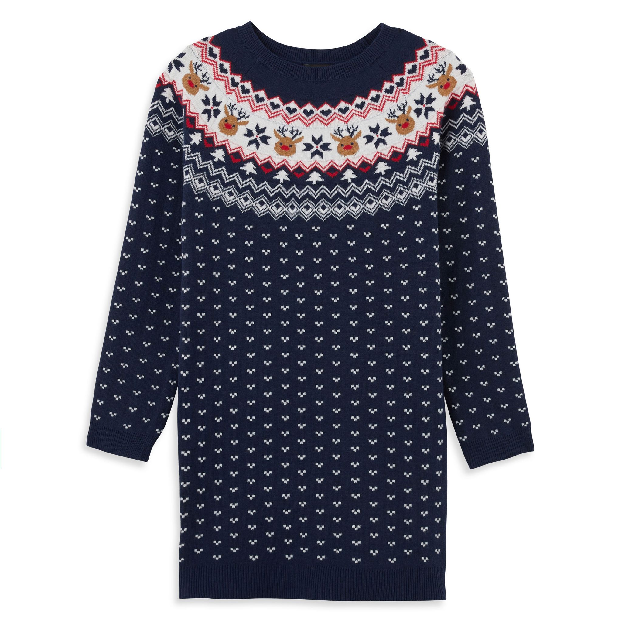 INEXTENSO Robe pull noel jacquard fille pas cher Auchan