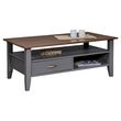 Table basse en bois massif 1 tiroir L115cm LUNA. Coloris disponibles : Gris