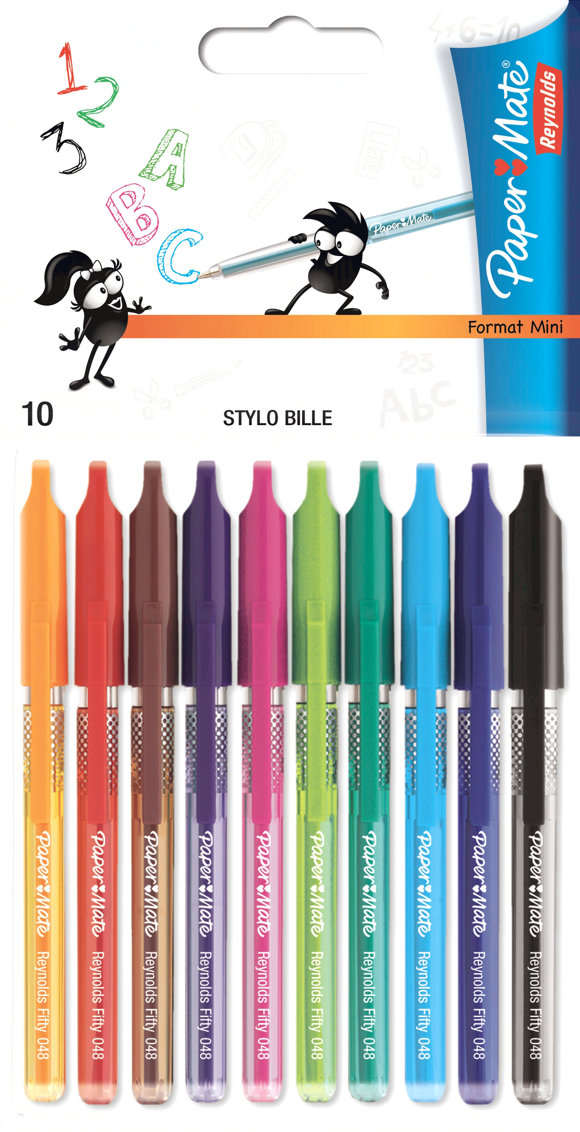REYNOLDS Lot de 10 mini stylos bille - assortiment fantaisie pas cher 