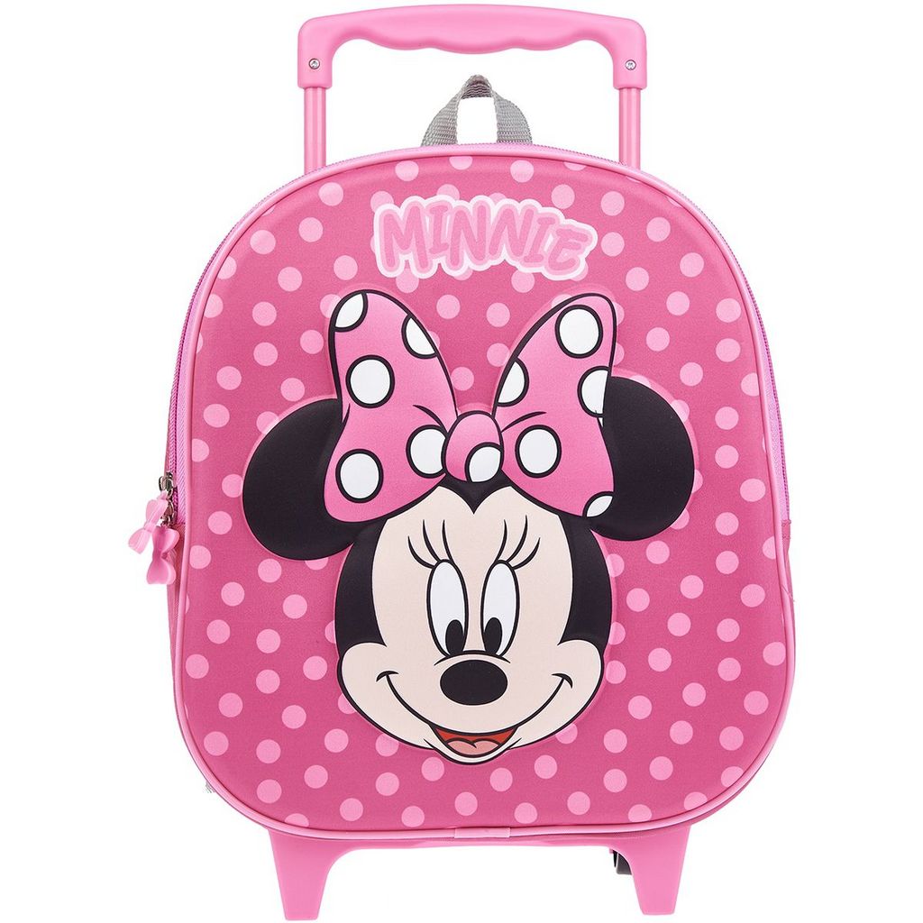 Sac maternelle roulettes 3D rose Minnie