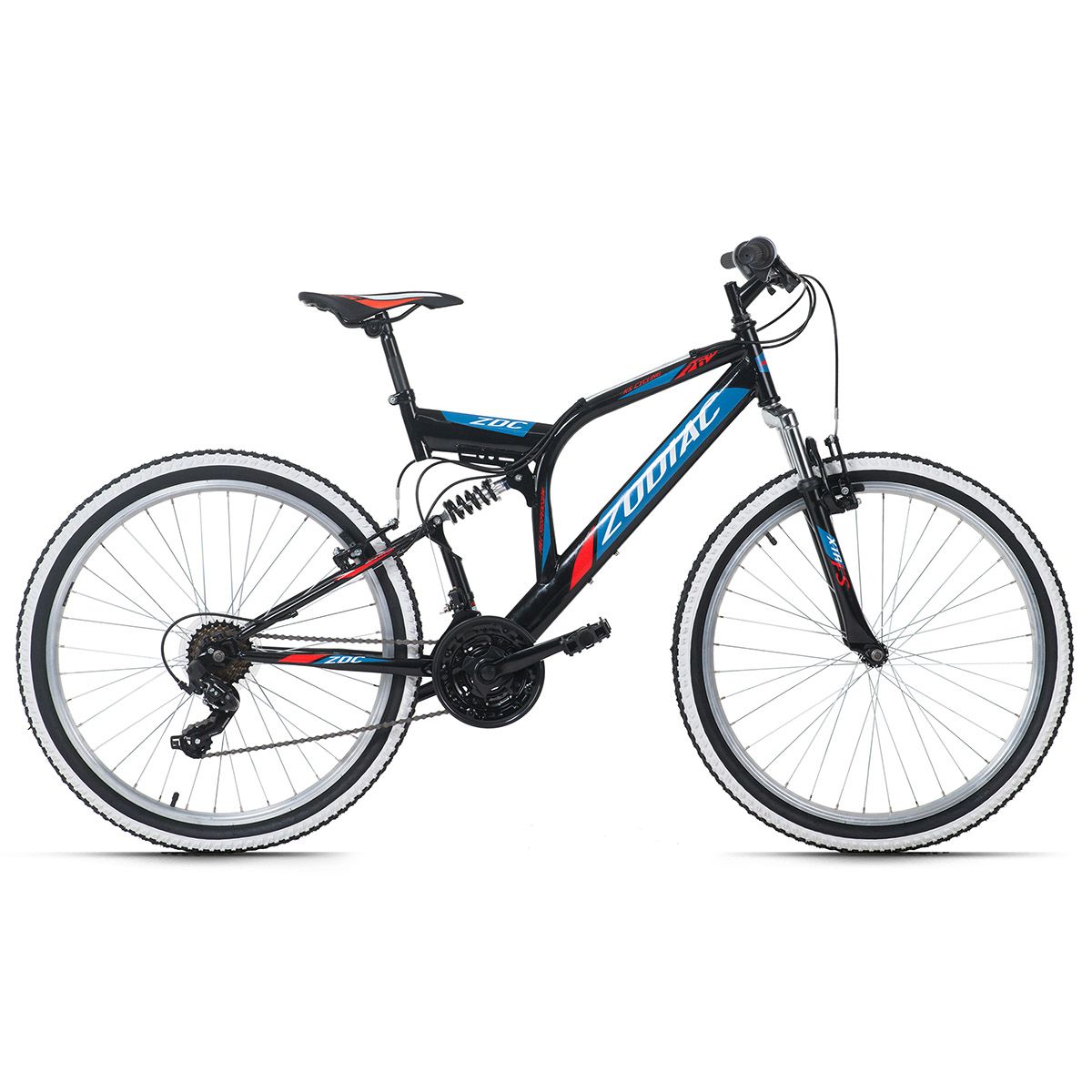 VTT tout suspendu 26 Zodiac noirrouge TC 48 cm pas cher Auchan.fr