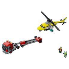 LEGO LEGO City Great Vehicles 60343 Le Transport de L’Hélicoptère de Secours, Jouet Camion