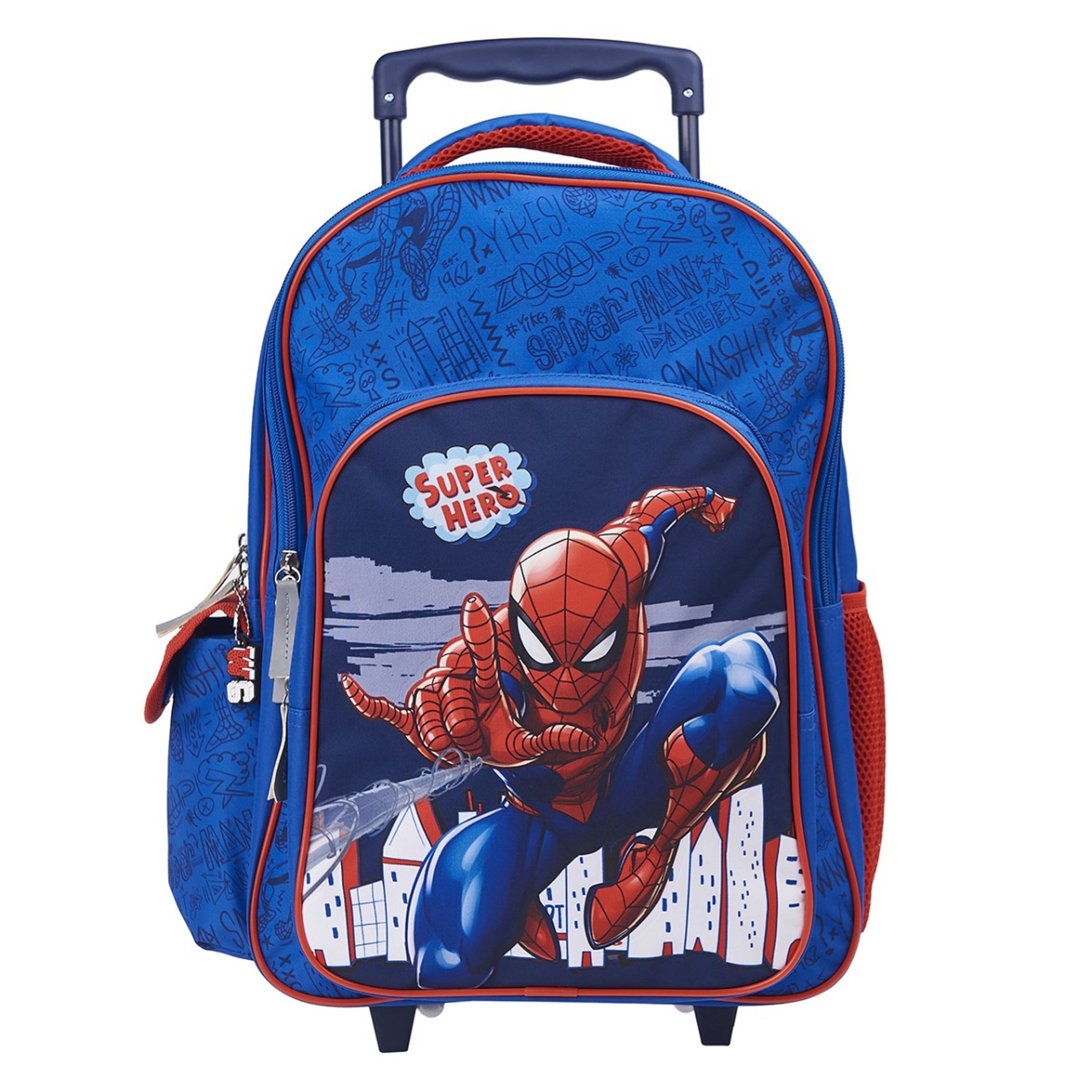 Marvel Spiderman Leader-Sac à dos 3D à Roulettes Petit, Bleu