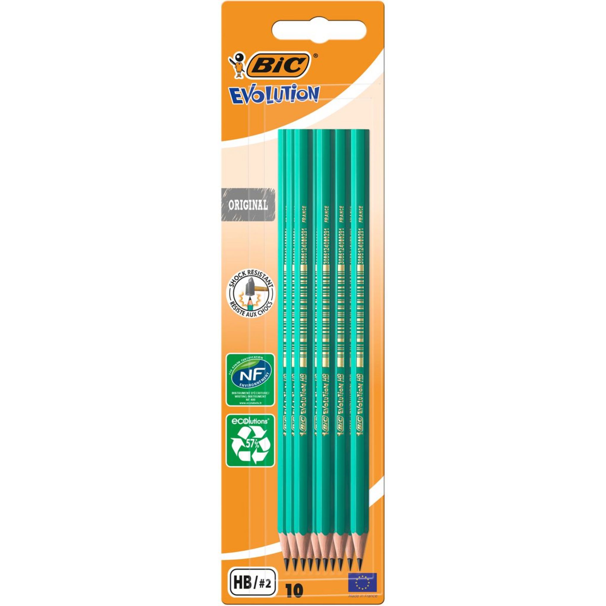 BIC Lot de 10 crayons graphite HB EVOLUTION ecolutions pas cher 