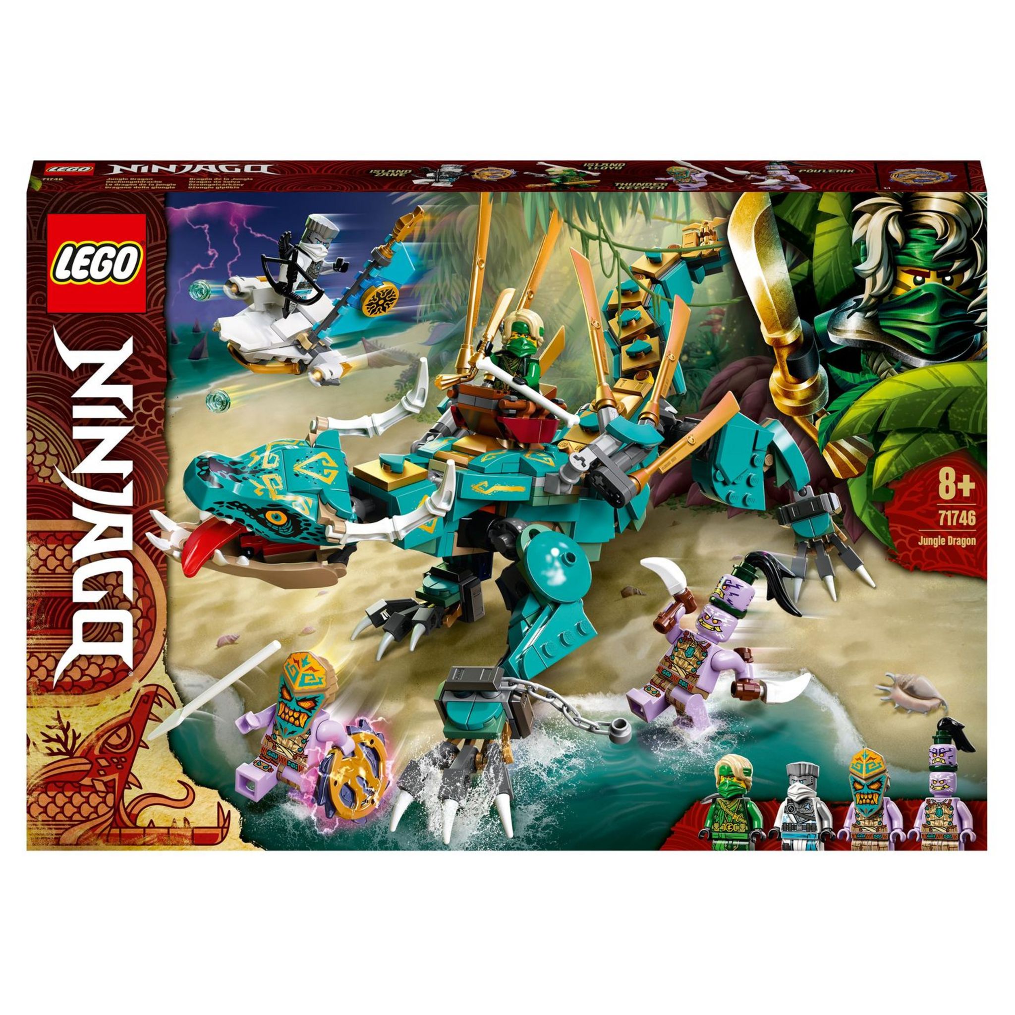 Lego 71745 ninjago la moto de la jungle de lloyd jouet avec les  minifigurines de lloyd et nya pour enfant de 7 ans et + - La Poste