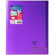 CLAIREFONTAINE Cahier piqué polypro Koverbook 24x32cm 96 pages grands carreaux Seyes violet transparent