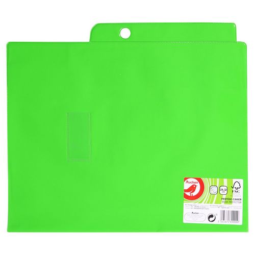 Protège cahier 24x32cm à rabats vert opaque