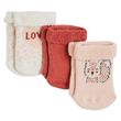 IN EXTENSO Lot de 3 paires de chaussettes de naissance bébé fille. Coloris disponibles : Rose