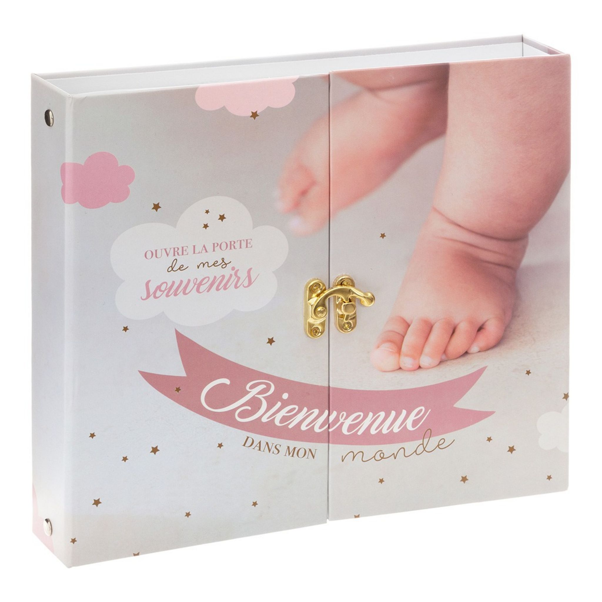 Album de Naissance avec Boîte à Empreinte Bleu - Atmosphera For Kids