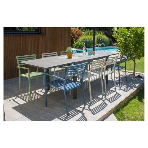 Table de jardin extensible en aluminium anthracite 135/270x90 GASTON