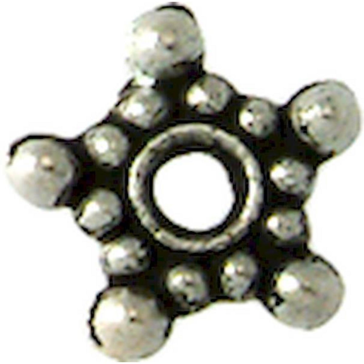 MegaCrea Perle rondelle métal Étoile Ø4mm Argenté (lot de 10)