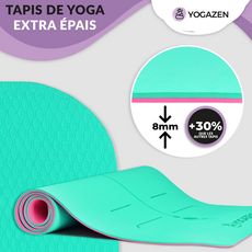 YOGAZEN YOGAZEN Tapis de Yoga Réversible en TPE Bio +30% Epais et Large Antidérapant Lignes Corporelles Laser Double Faces