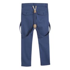 IN EXTENSO Pantalon 5 poches avec bretelles garçon (Bleu)