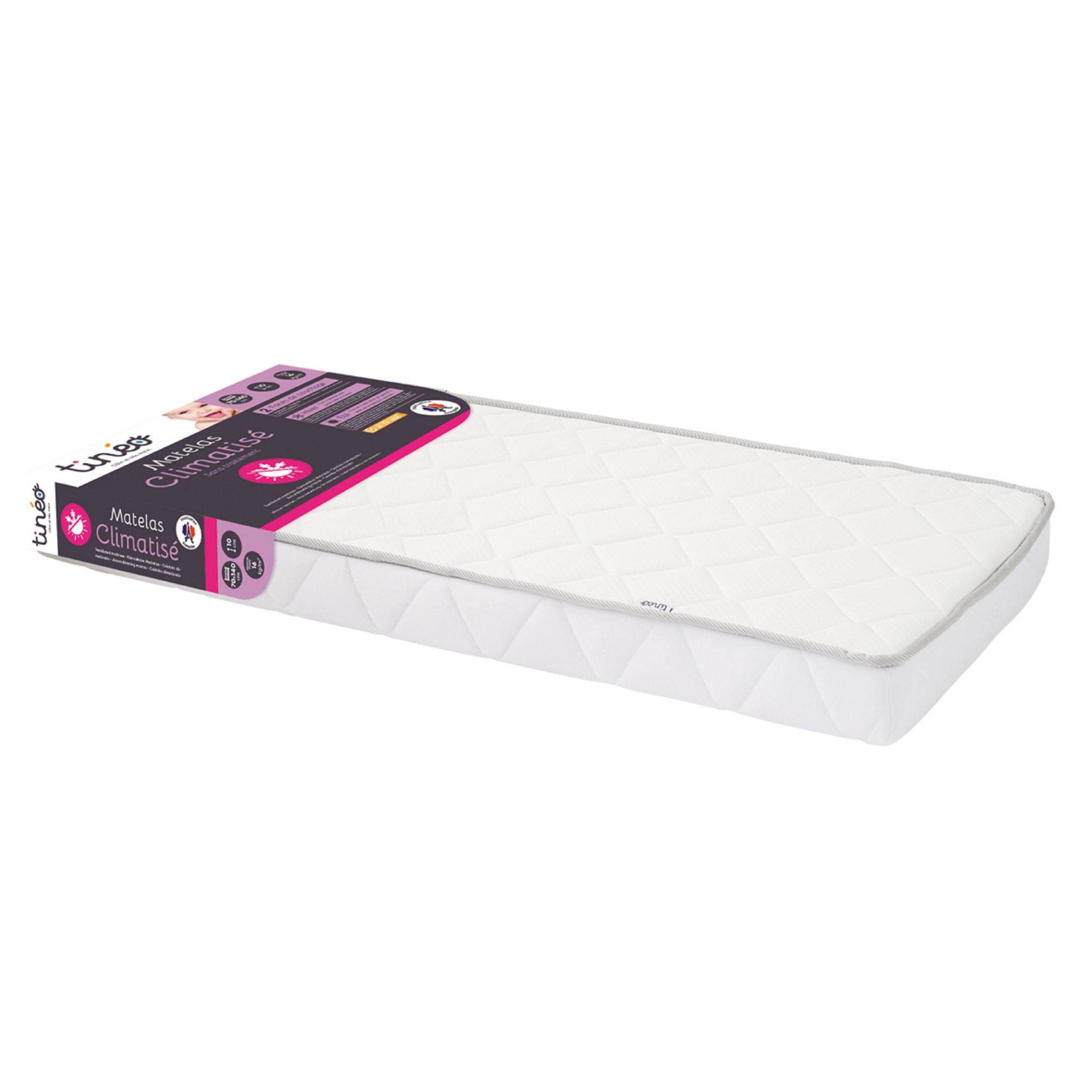 Matelas bébé Mousse accueil Latex 70x140 cm hypoallergénique TOMY pas cher  