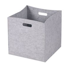 Lot de 2 boites de rangement en feutrine gris FELT, cube de rangement pliable, ouvert dim 32 x 32 x 32 cm, design moderne
