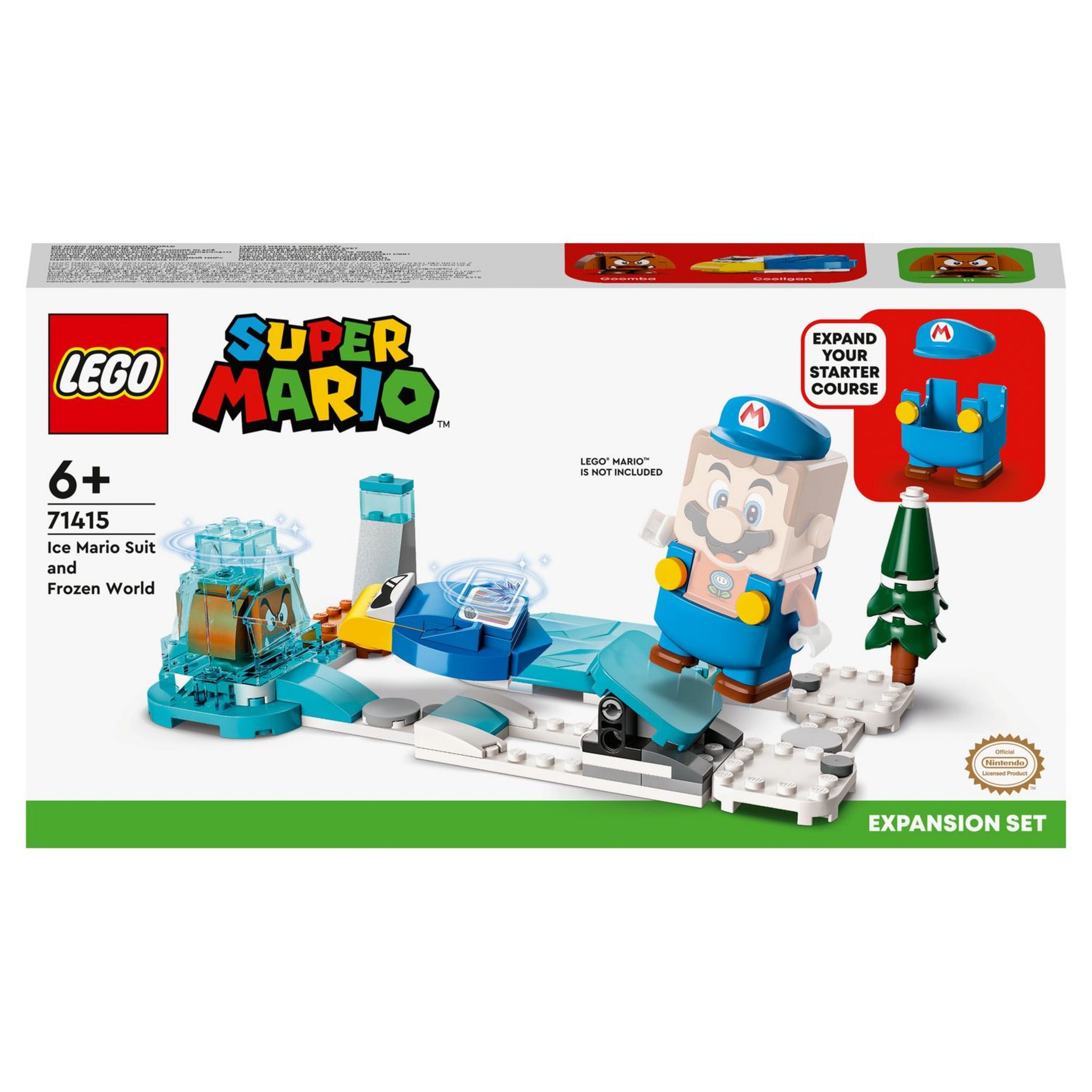 LEGO Super Mario 71407 Ensemble d’Extension La Tour Gelée et le  Costume de Peach Chat, Jouet pas cher 