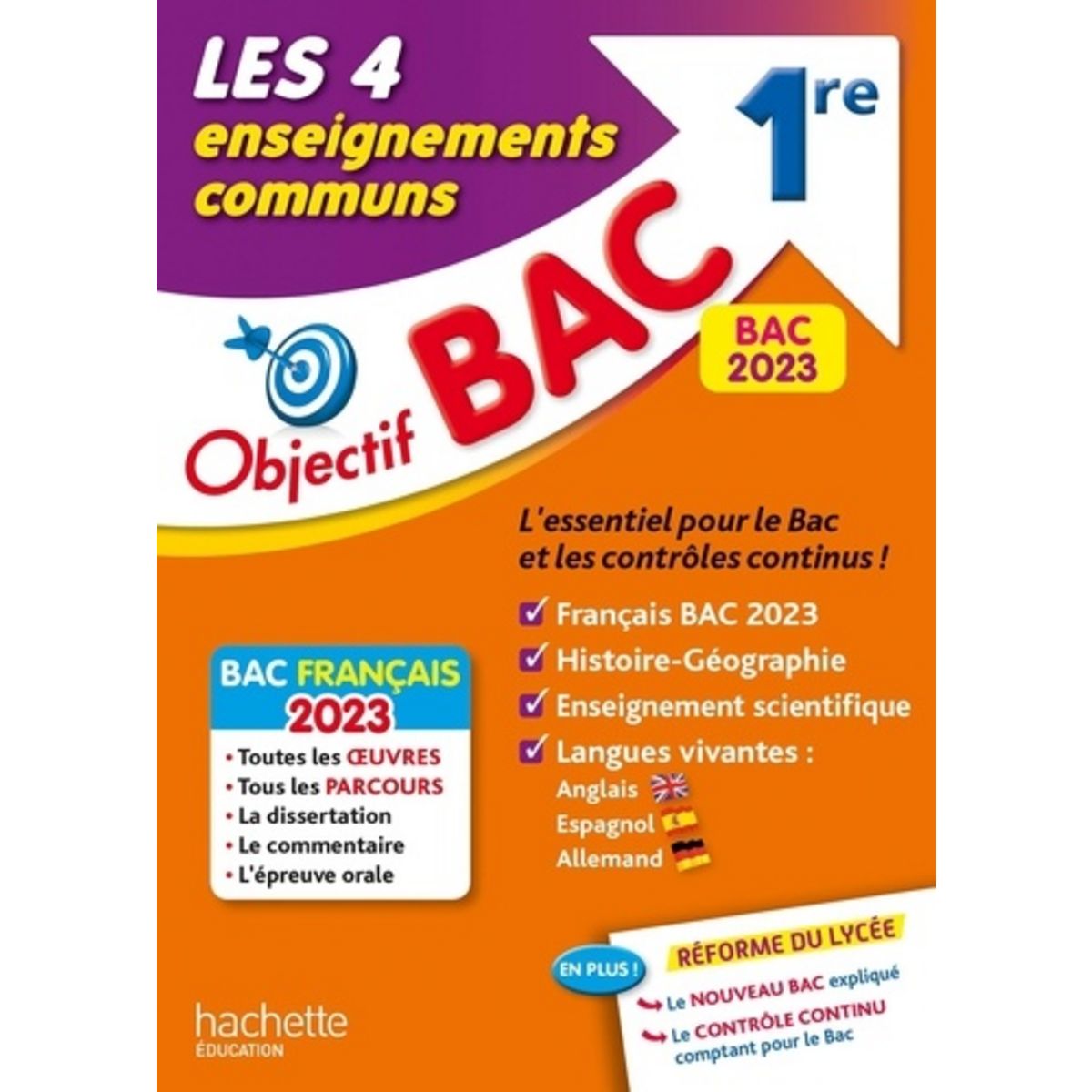 Parcours Bac Français 2023 LES 4 ENSEIGNEMENTS COMMUNS 1RE. EDITION 2023, Lisle Isabelle de pas cher à  prix Auchan