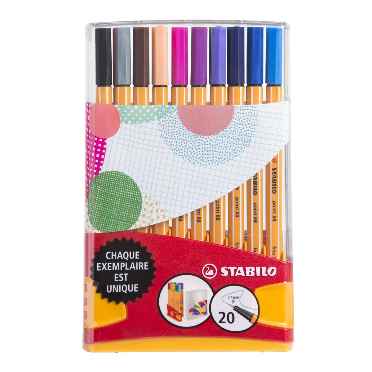 STABILO Stylo-feutres Point 88, ColorParade, étui de 20 feutres pointes  fines (0,4 mm), couleurs d'encre assorties - Feutres Finsfavorable à  acheter dans notre magasin