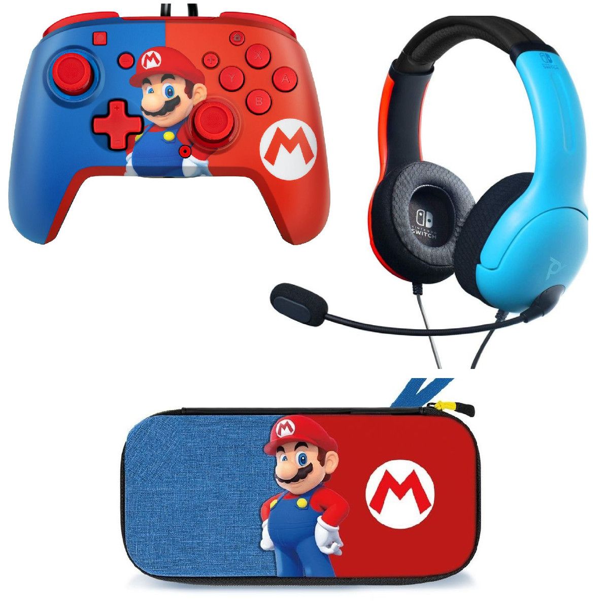 Manette + Accessoire PDP Switch Manette et Casque filaire Mario