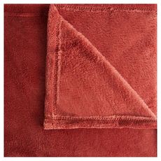 ACTUEL Plaid, couvre-lit, jeté de canapé uni douceur en polyester 240 g/m² (Rouge )