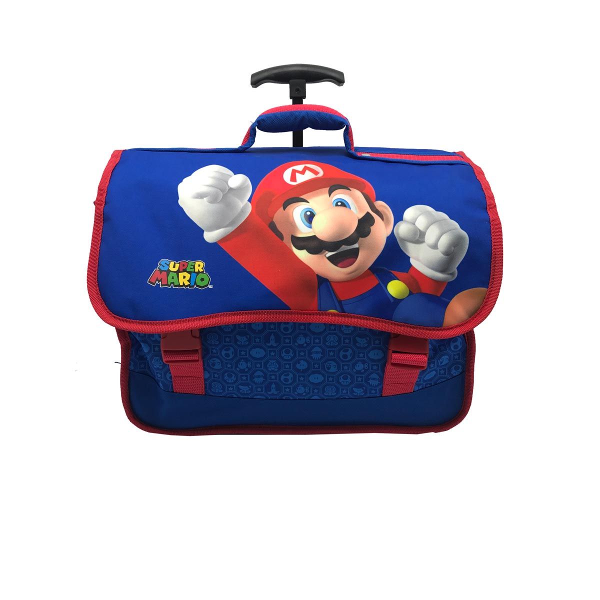 Cartable a roulettes 37cm garcon Heros Mario bleu pas cher Auchan