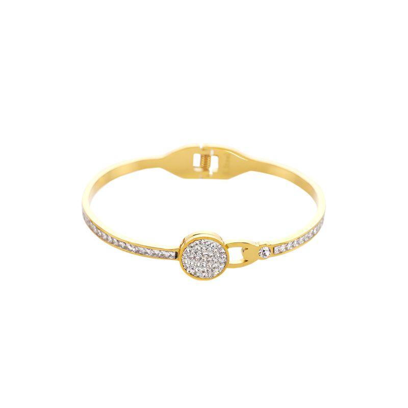 Bracelet femme acier doré DR strass