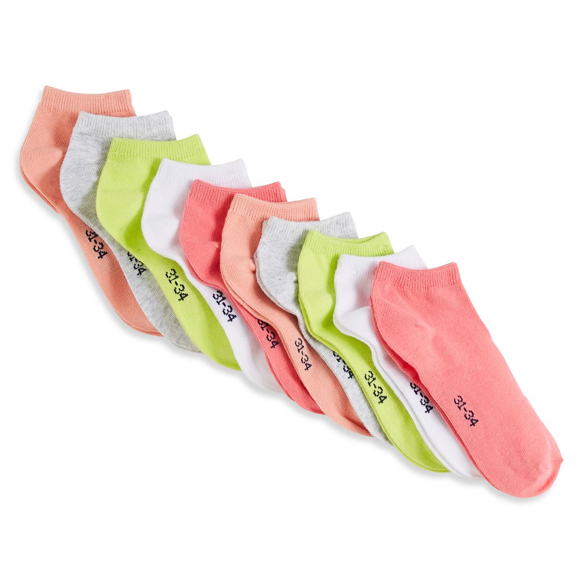 INEXTENSO Lot de 10 chaussettes unies fille pas cher 