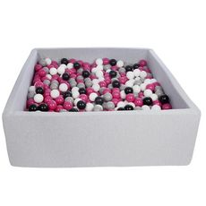  Piscine à balles noir, blanc, rose,gris -  900 balles