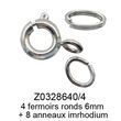 4 fermoirs ronds 6 mm