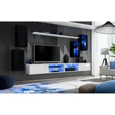 Ensemble Meuble TV Design  Switch XXV  280cm Noir & Blanc