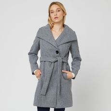 IN EXTENSO Manteau grand col gris femme