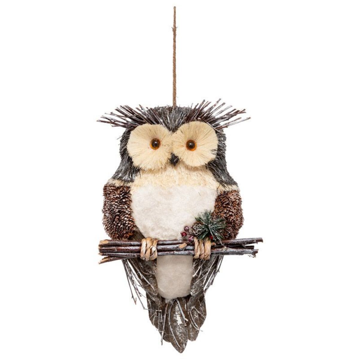 Décoration de Noël Hibou Glacé 50cm Naturel pas cher à prix Auchan