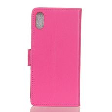 amahousse Housse rose pour Sony Xperia L3 portefeuille grainé et languette aimantée