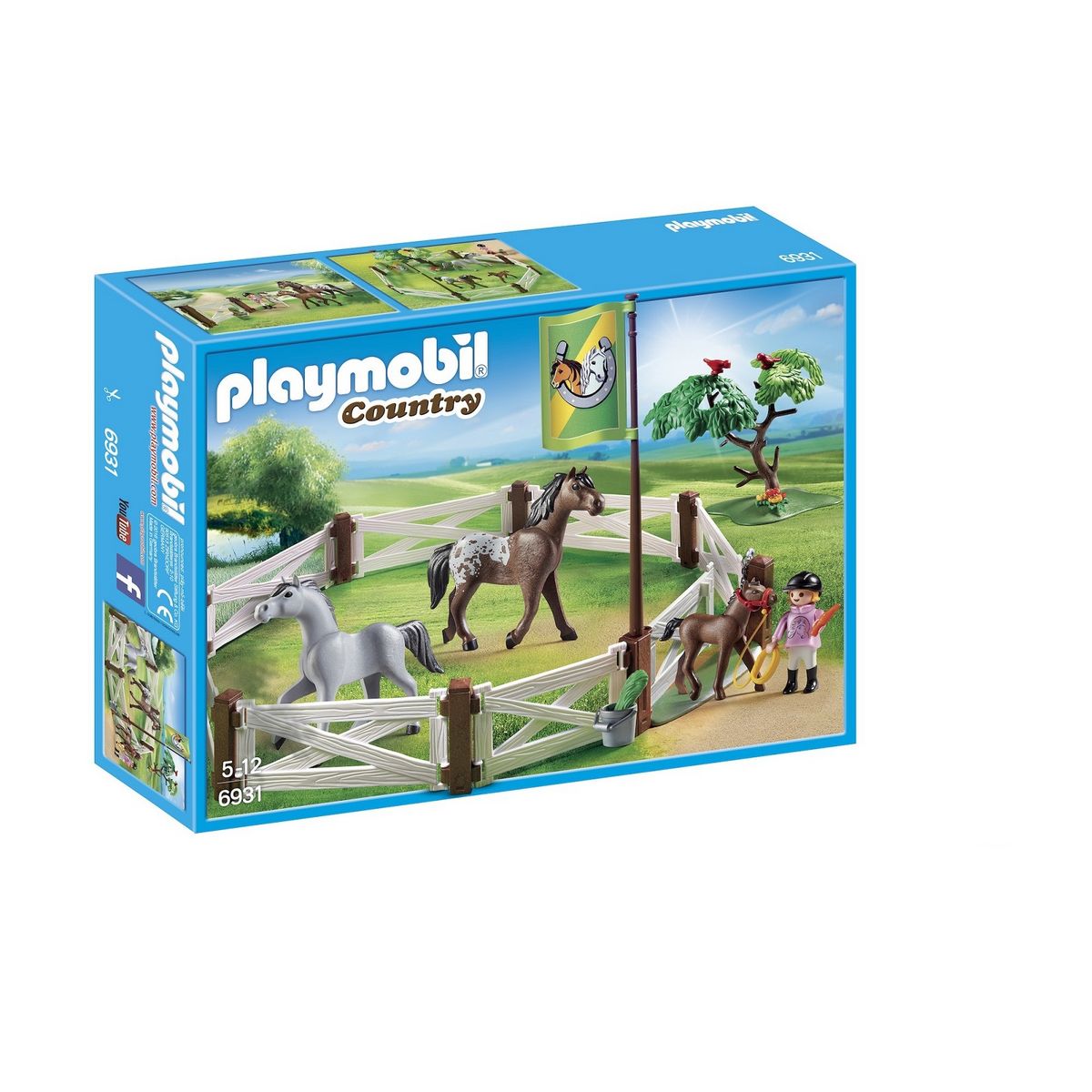 PLAYMOBIL 6931 Country - Enclos Avec Chevaux 