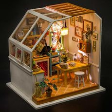 Robotime Kit miniature de bricolage Jason's Kitchen avec lumiere LED
