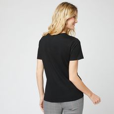 IN EXTENSO T-shirt manches courtes noir imprimé rock femme (Noir)