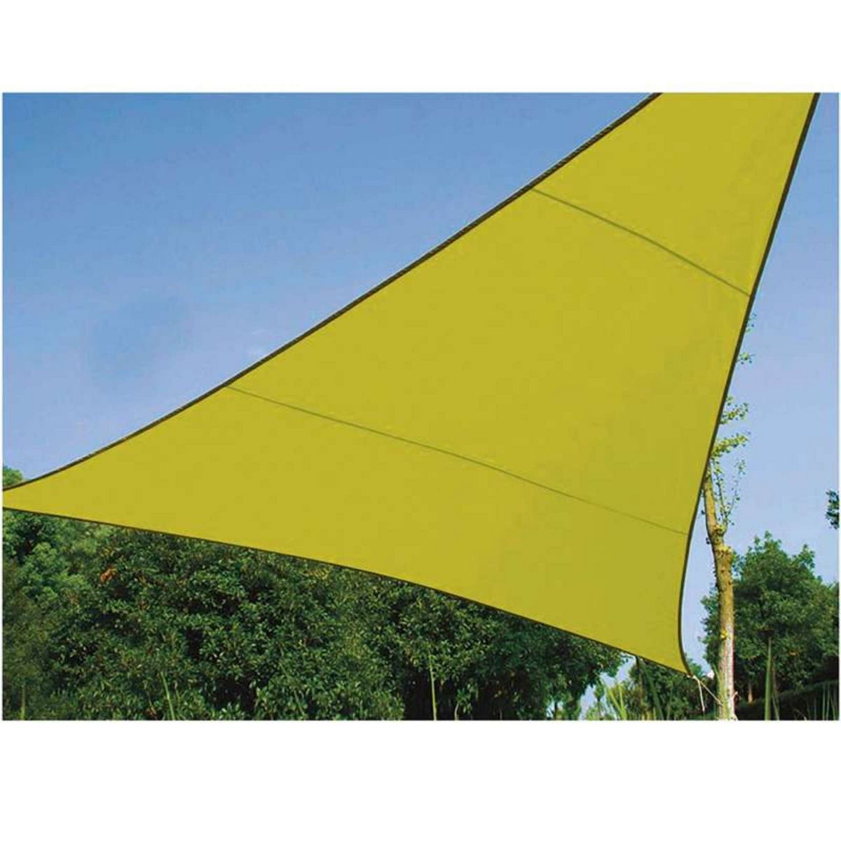 Perel Voile d'ombrage triangle  5 m verte 5 x 5 x 5 m