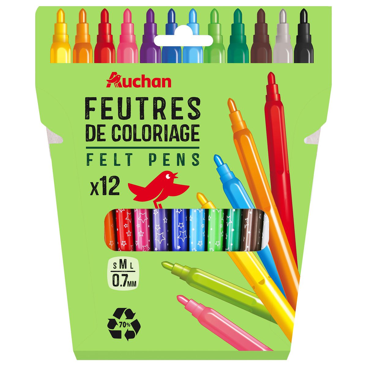 2€16 sur Feutre Coloriage Pointe Large - Presentoir De 100 - Crayon de  couleur - Achat & prix