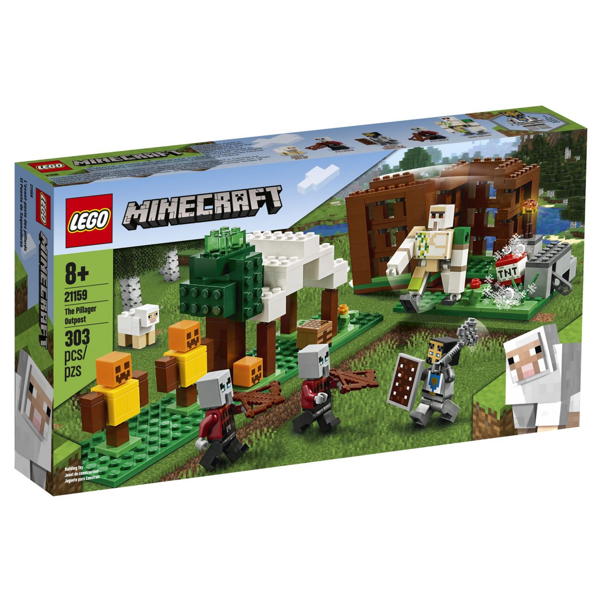 LEGO Minecraft 21244 L'avant poste de l'épée, Jouet de Construction, avec  Figurines Creeper, Guerrier Gardien et Squelette, pas cher 